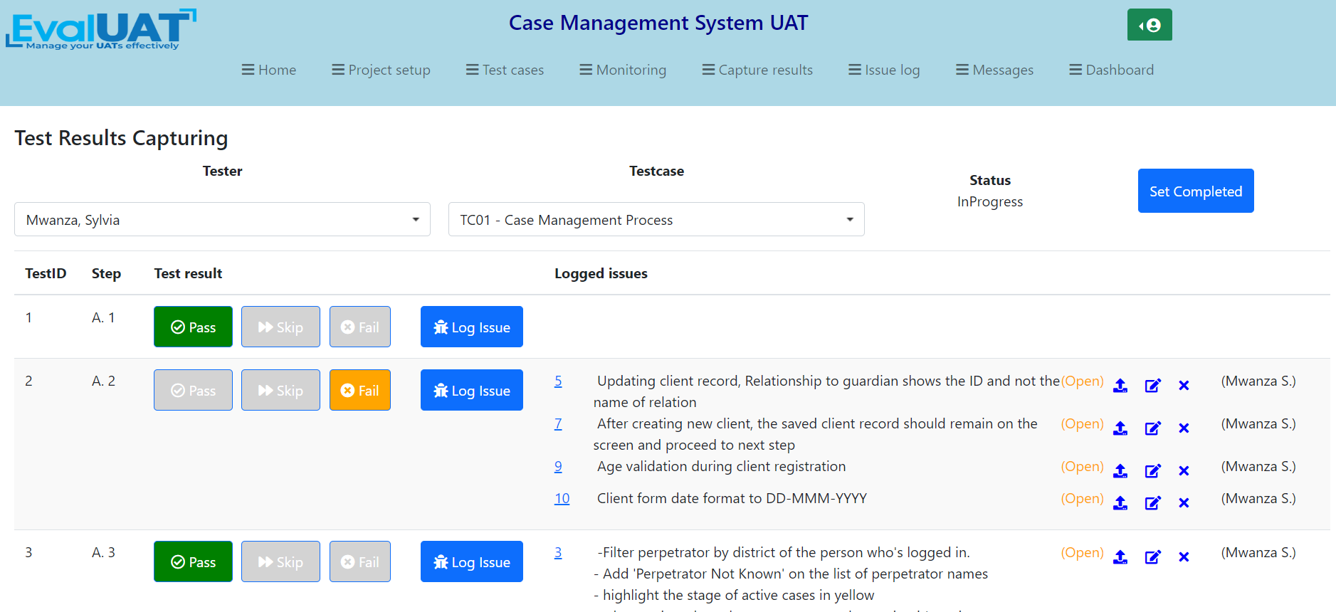 UAT Management tool